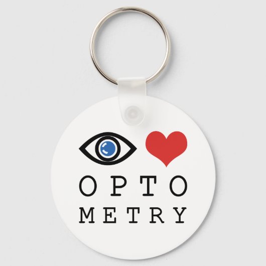 Eye Love Heart Optometry - 視力検査表の文字の眼科医 キーホルダー (正面)
