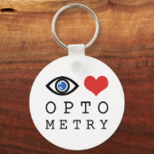 Eye Love Heart Optometry - 視力検査表の文字の眼科医 キーホルダー (正面)