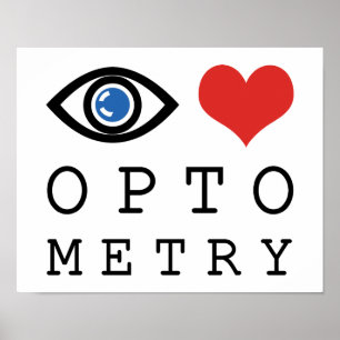 Eye Love Heart Optometry - 視力検査表の文字の眼科医 ポスター