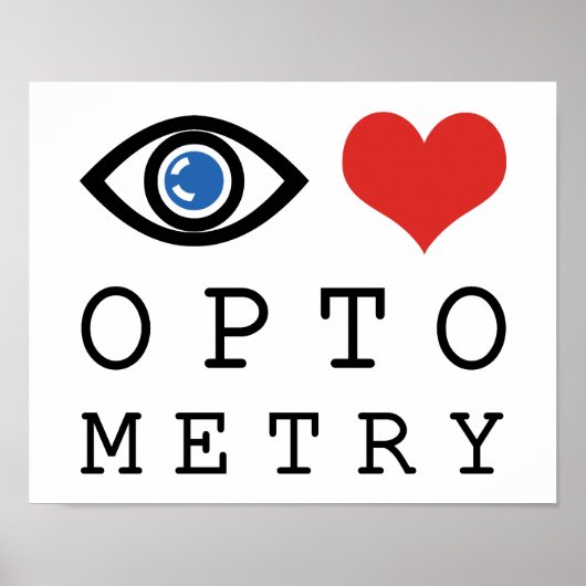 Eye Love Heart Optometry - 視力検査表の文字の眼科医 ポスター (正面)