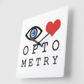 Eye Love Heart Optometry - 視力検査表 スクエア壁時計 (傾斜)