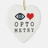 Eye Love Heart Optometry - 視力検査表 セラミックオーナメント (右)