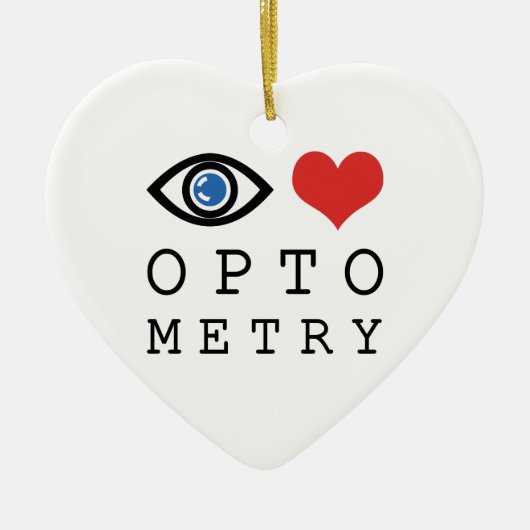 Eye Love Heart Optometry - 視力検査表 セラミックオーナメント (正面)