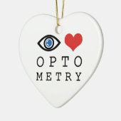 Eye Love Heart Optometry - 視力検査表 セラミックオーナメント (左)
