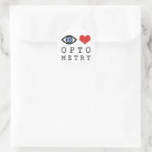 Eye Love Heart Optometry - 視力検査表 眼科医 ラウンドシール (バッグ)