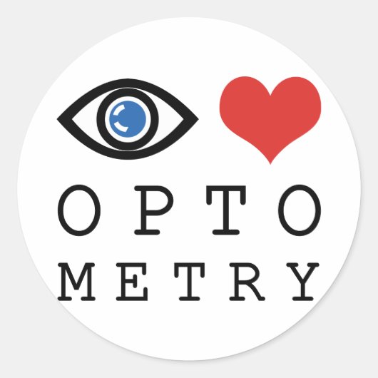 Eye Love Heart Optometry - 視力検査表 眼科医 ラウンドシール (正面)
