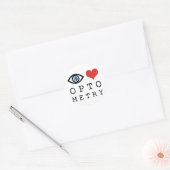 Eye Love Heart Optometry - 視力検査表 眼科医 ラウンドシール (封筒)