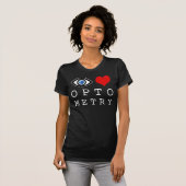Eye Love Heart Optometry - 視力検査表 Tシャツ (正面フル)