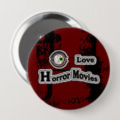 Eye Love Horror Movies! Red-Black 缶バッジ (正面&裏面)