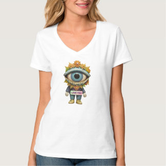 EYE LOVE YOU 小さな人デザイン Tシャツ