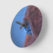 Eye of Chestnut Horseの写真ウマ科の ラウンド壁時計 (傾斜)