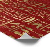 Eye of Horus – レッドレザーの金ゴールドワジェット ポスター (角)