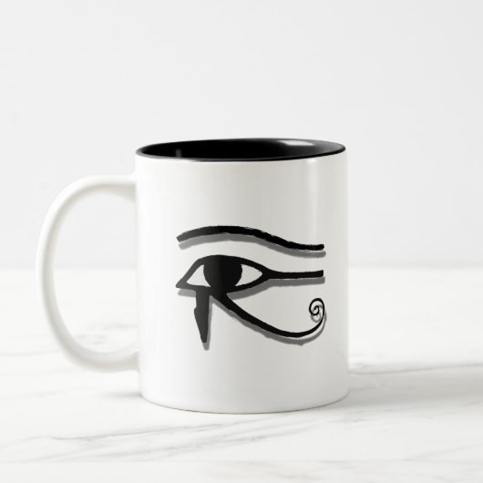 Eye Of Horus Egyptianシンボルインクスケッチ ツートーンマグカップ (左)
