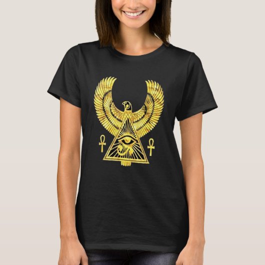 Eye of Horus Egyptian Symbol And The pyramid eye o Tシャツ (正面)