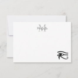 Eye Of Horus Egyptian Symbol Personalized Monogram ノートカード