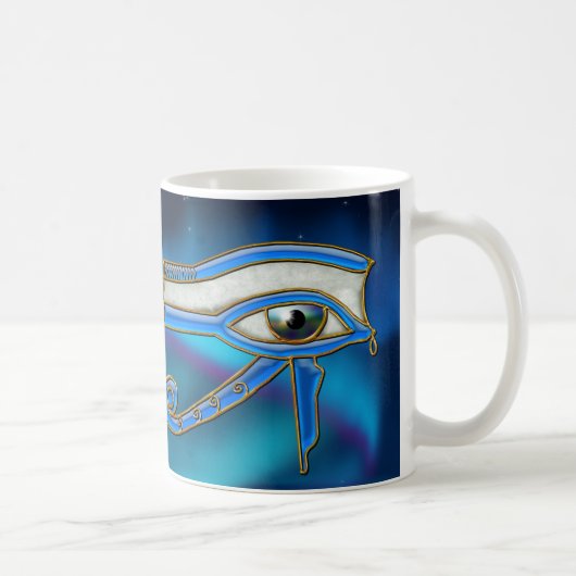 Eye of Horus Wadjetエジプトアートマグ コーヒーマグカップ (右)