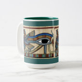 Eye of Horus Wadjetエジプトアートマグ ツートーンマグカップ (正面左)