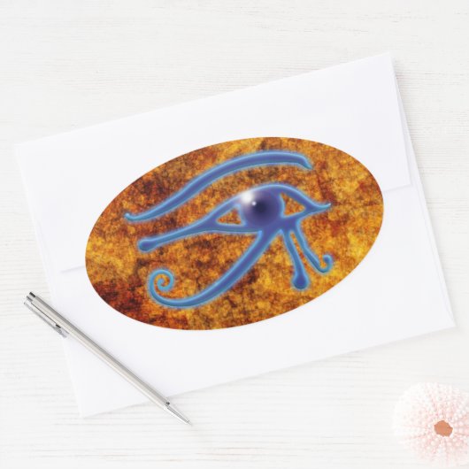 EYE OF HORUS Wadjetエジプト美術のシール 楕円形シール (封筒)