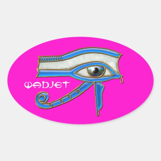 EYE OF HORUS Wedjit Wadjetエジプトアートステッカー 楕円形シール (正面)