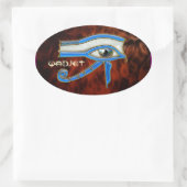 EYE OF HORUS Wedjit Wadjetエジプトアートステッカー 楕円形シール (バッグ)