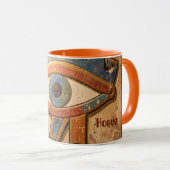 Eye of Horus with Hieroglyphs Custom Spiritual  マグカップ (正面右)