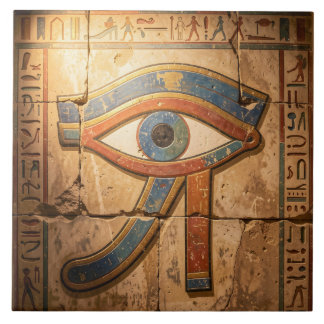 Eye of Horus with Hieroglyphs Egyptian Spiritual  タイル