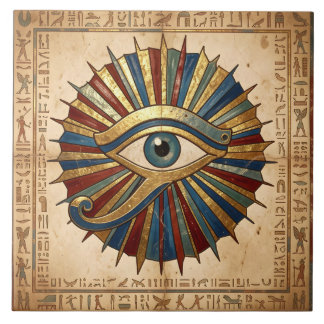 Eye of Horus with Hieroglyphs Egyptian Spiritual タイル