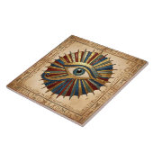 Eye of Horus with Hieroglyphs Egyptian Spiritual タイル (側面)