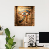 Eye of Horus with Hieroglyphs Egyptian Spiritual  ポスター (ホームオフィス)