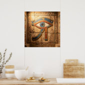 Eye of Horus with Hieroglyphs Egyptian Spiritual  ポスター (キッチン)