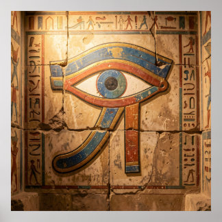 Eye of Horus with Hieroglyphs Egyptian Spiritual  ポスター