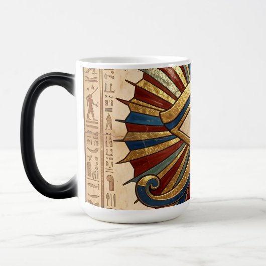 Eye of Horus with Hieroglyphs Egyptian Spiritual モーフィングマグカップ (左)
