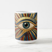 Eye of Horus with Hieroglyphs Egyptian Spiritual モーフィングマグカップ (中央)