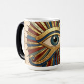 Eye of Horus with Hieroglyphs Egyptian Spiritual モーフィングマグカップ (正面左)