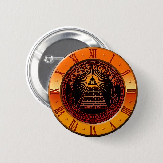 Eye of Providence clock 缶バッジ (正面&裏面)