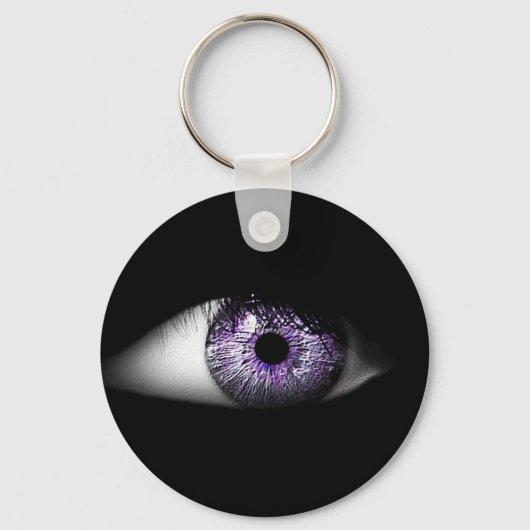 Eye of Purple Cute Cool Eyeball Design キーホルダー (正面)