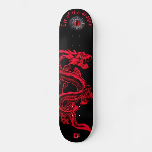 Eye of the Dragon Red and Black Dd Brand スケートボード (正面)