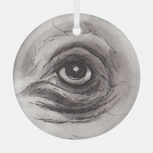 Eye of the Hippo – Gaze Collection ガラスオーナメント (正面)