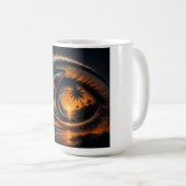 Eye of the Wave – サメのシュールな日没 コーヒーマグカップ (正面右)