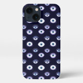 Eye Pattern Design With Abstract Repeated Bold Blu iPhoneケース (裏面)