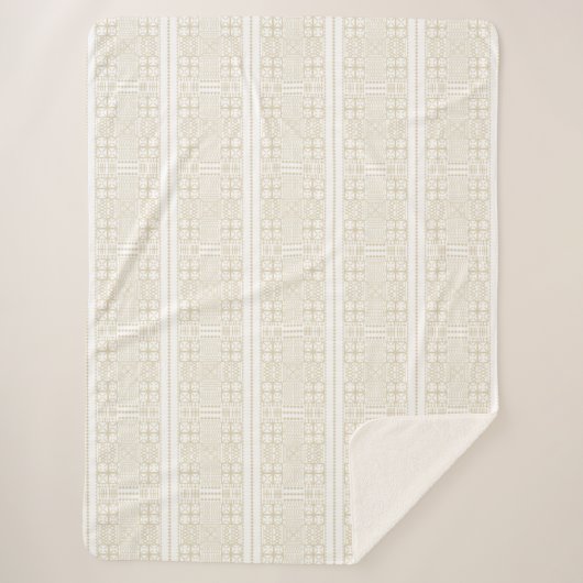 Eye-Rolling Beauty Wodaabe Geometric シェルパブランケット (正面)