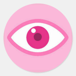 Eye See You Pinkステッカー ラウンドシール