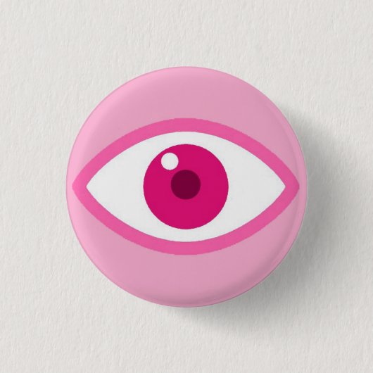 Eye See You Pink Button 缶バッジ (正面)