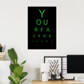 Eye Test Art Print Your Face Makes Me Smile, Funny ポスター (ホームオフィス)