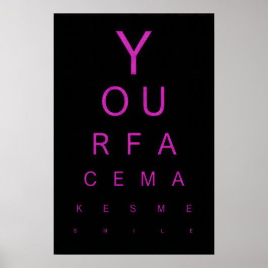 Eye Test Art Print Your Face Makes Me Smile, Funny ポスター (正面)
