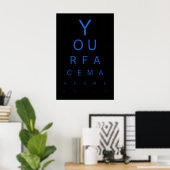 Eye Test Art Print Your Face Makes Me Smile, Funny ポスター (ホームオフィス)