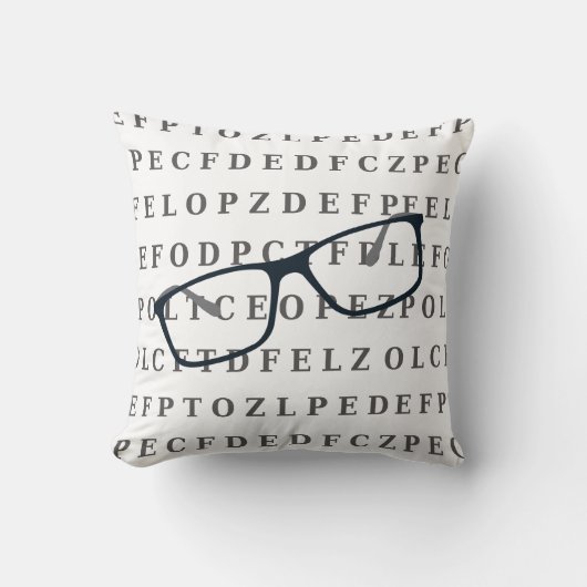 Eye Test Chart and Specs Fun Optician クッション (正面)