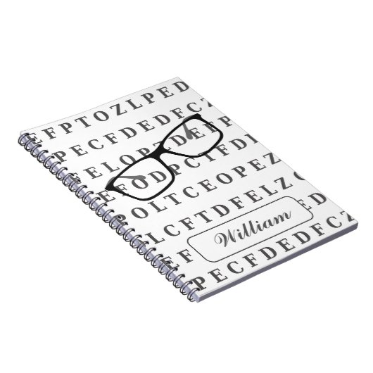 Eye Test Chart and Specs Personalised Optician ノートブック (右側)