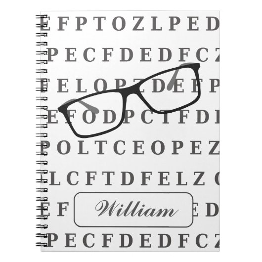 Eye Test Chart and Specs Personalised Optician ノートブック (正面)