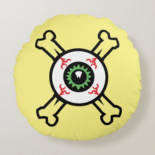 Eyeball and Crossbones (light backgrounds) ラウンドクッション (正面)